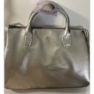 Vince Camuto Silver Handbag/Tote (purple inside)